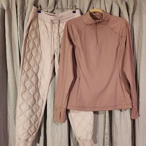 Athleta Apres Ski Jogger (size 10) and Winter Half Zip Top (Large)
